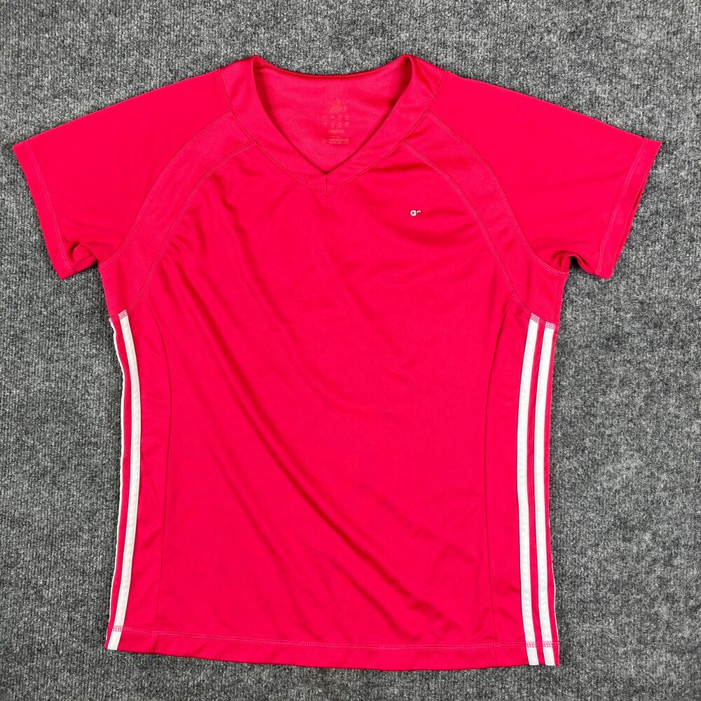 Athletic Works Active Top Womens L‎ Pink V-Neck Short Sleeve Workout Tee